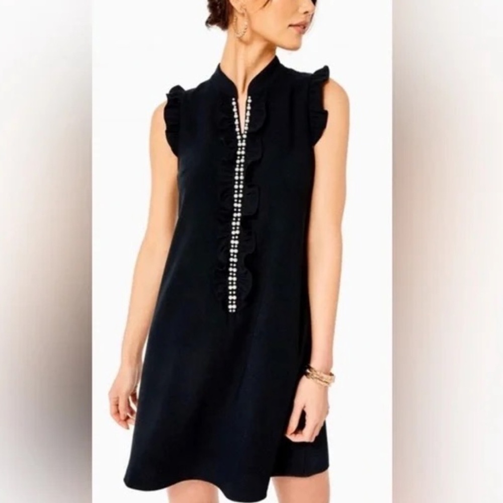 Lilly Pulitzer Pearl Detailed Shift Dress - Picture 9 of 9